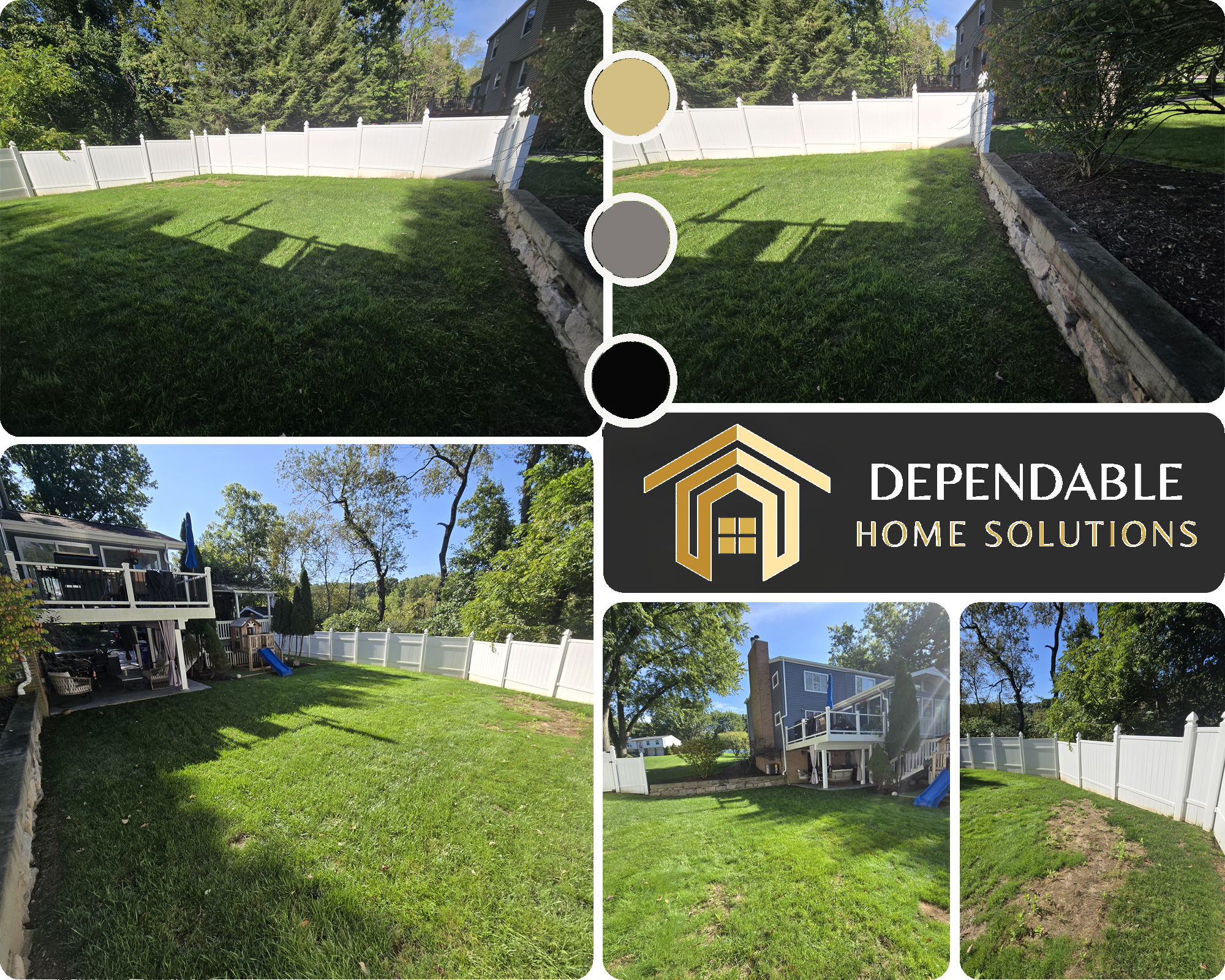 Custom White Vinyl Privacy Fence & Yard Enclosure - After