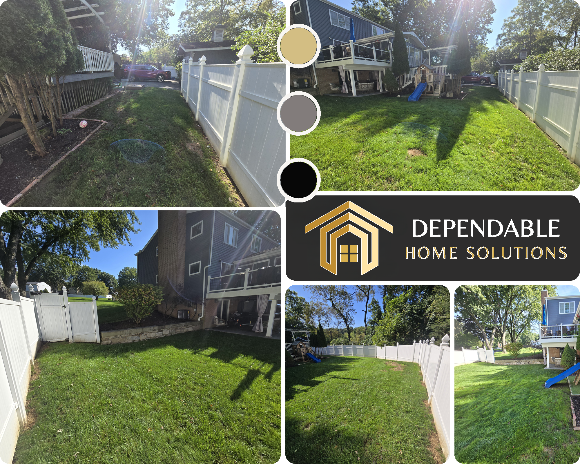 Vinyl Privacy Fence Post Installation & Custom Gates - After