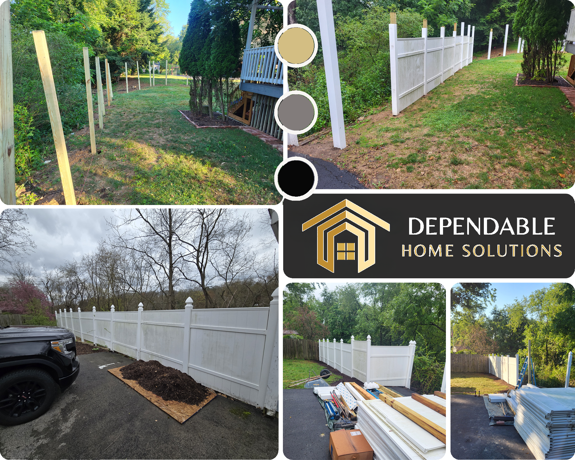Vinyl Privacy Fence Post Installation & Custom Gates - Before