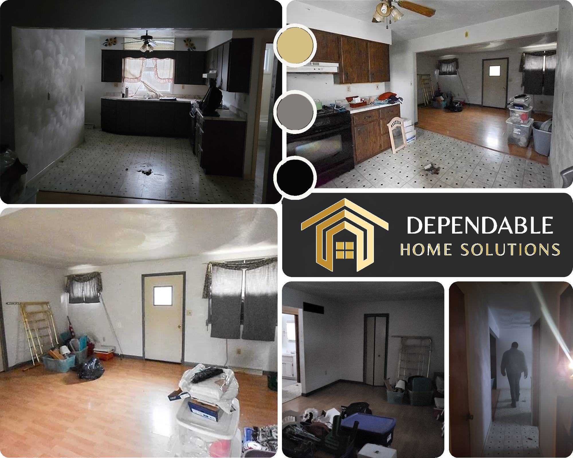 Kitchen LVP Flooring & Open Living Room Remodel - Before