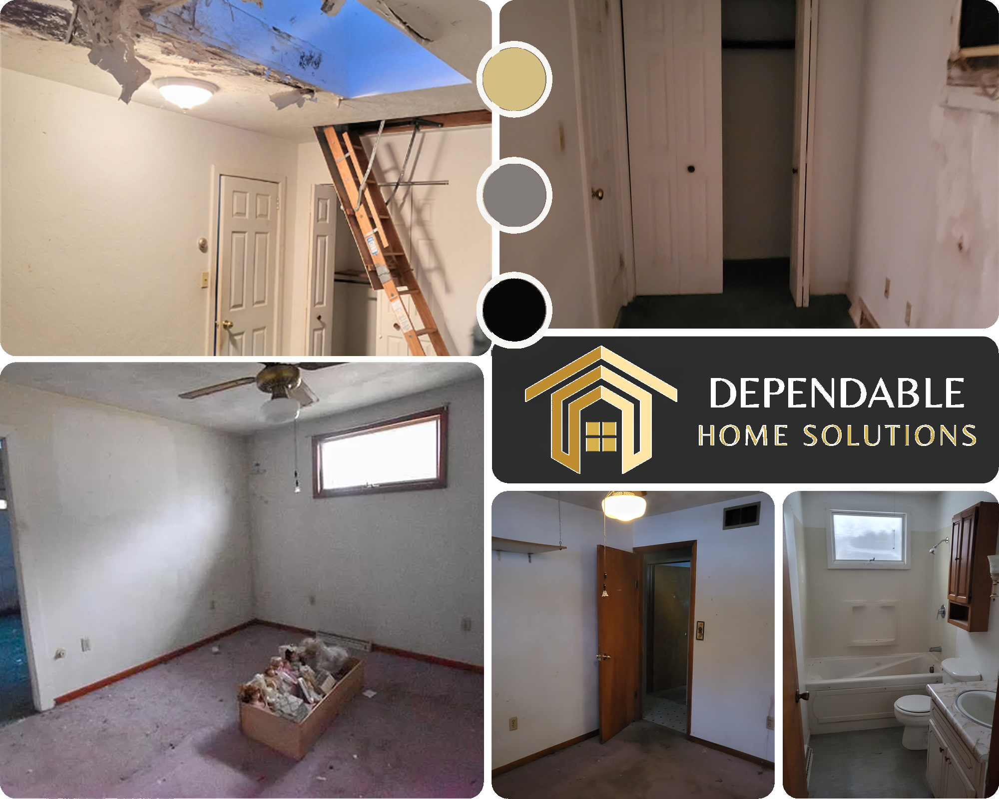 Master Suite Skylight Ceiling Rebuild & Bedroom Remodel - Before