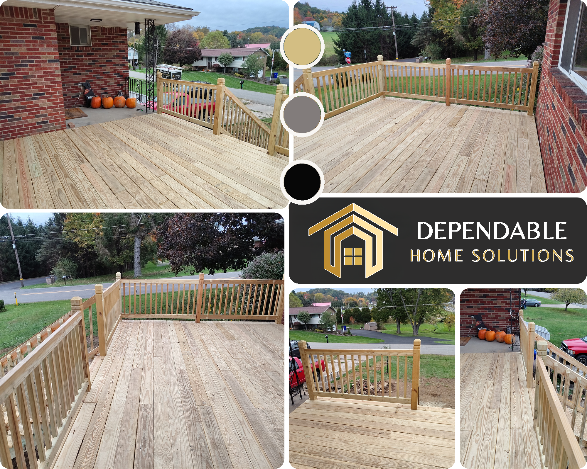 Custom Wood Deck Framing, Surface & Railings - After